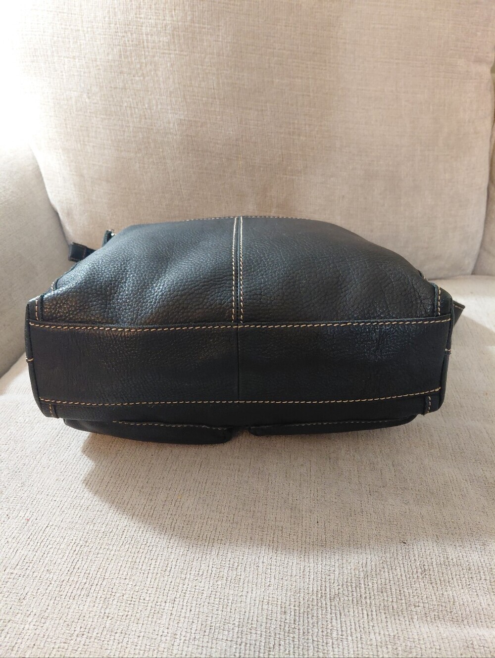 Fossil Black Leather Messenger Crossbody Shoulder Bag - Picture 4 of 13